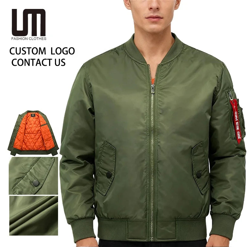Custom Logo Wholesale Hot Selling Trending Autumn Men Fashion Brand Casual Coat Plus Size 6XL 7XL 8XL Overcoat Bomber Jacket