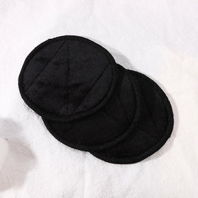 Custom Logo Reusable Cleaning Shape Facial Organic Black Bamboo Cotton Pads for Face With Laundry Bag