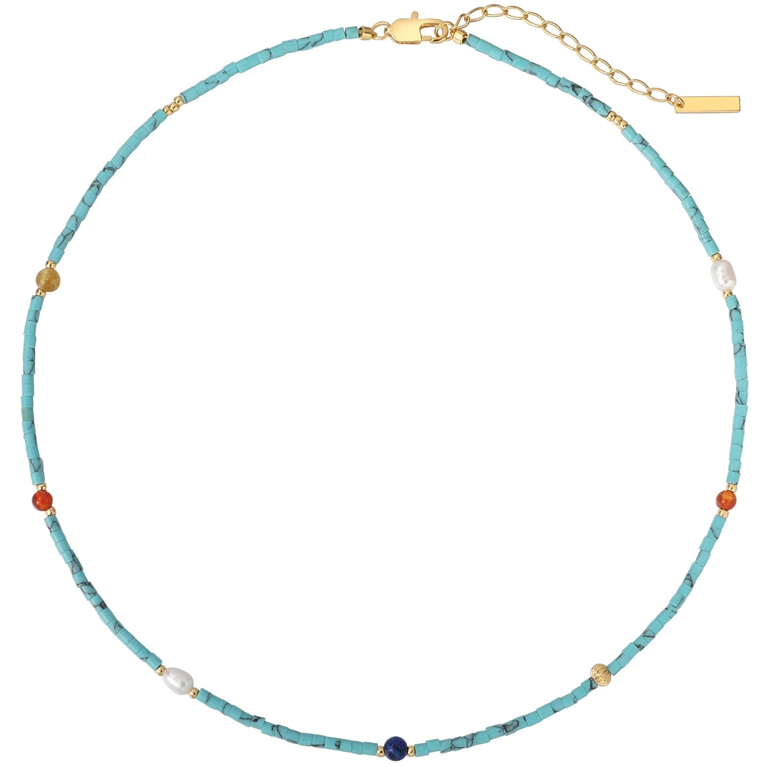 Original Design Senior Stacking Natural Freshwater Pearl Fine Turquoise Beaded Necklace for Girls Jewelry Factory Wholesale