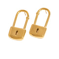 New Trendy 18K Gold Plated Dainty Stud Earrings Lock Type Hoop Jewelry for Weddings Parties Wholesale Stainless Steel