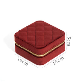 High End Mini Customize Color Creative Velvet Portable Travel Jewelry Organizer Packaging Boxes