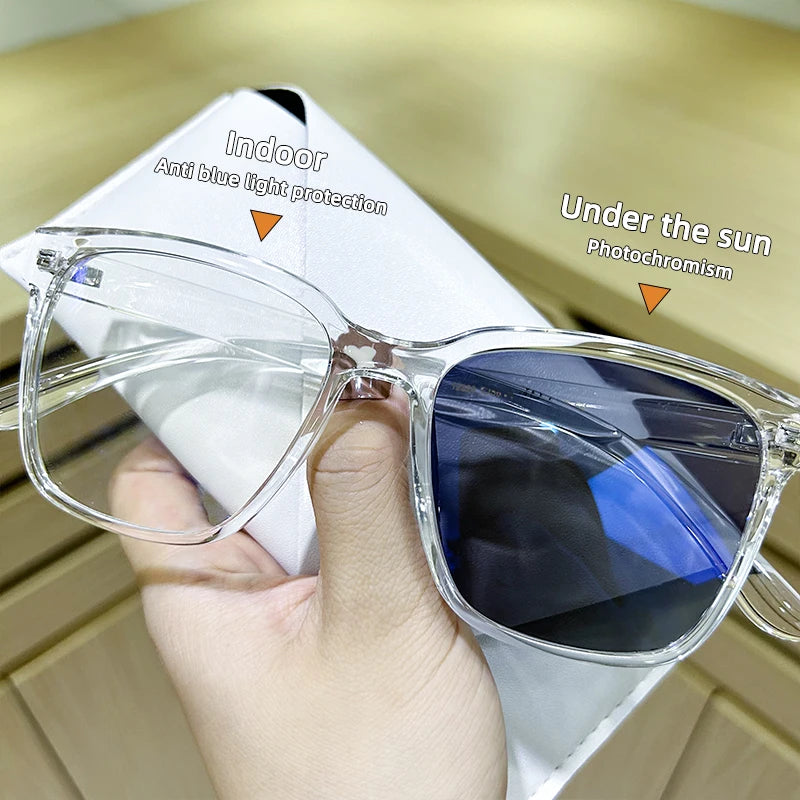 Wholesale Anti Bluelight Blocking Photochromic Sunglasses Custom Logo Eyeglasses Men Blue Light Block Photochromic Glasses