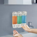 Easy Squeeze Simple Human Plastic 3 In1 Wall Mount Commercial Manual Liquid Hand Soap Dispenser with Pump for Hotel Toilet