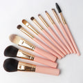 ZH Mini Portable Soft Cruelty Free Synthetic Birstles Make up Brushes Cosmetic Brushes 10pcs Pink Travel Vegan Makeup Brush Set