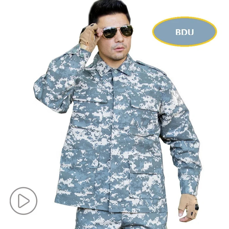 Custom Wholesale BDU Outdoor Sports Uniform Camouflage Winter Combat T/C Tactical Clothing MegaBDM