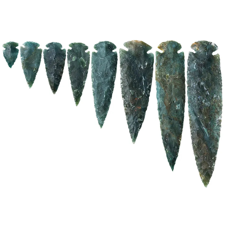 2025 Good Quality Green Agate Arrowhead Gemstone Arrowhead for Decoration Gem Stones