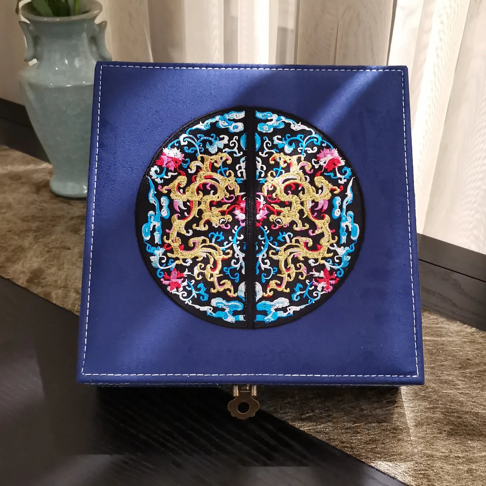 Handmade Custom Women's Luxury Velvet Earring Jewelry Storage Box Rectangle Case Gift-Recyclable Vintage Style
