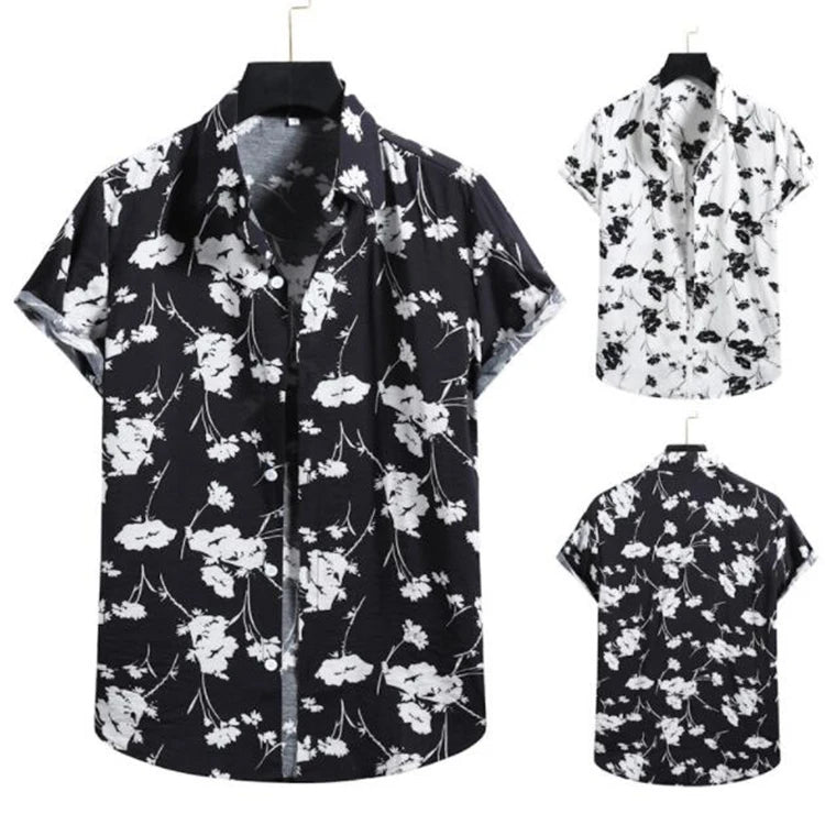 Fashion Mens Hawaiian Shirt Casual Colorful Printed Beach Floral Shirts Short Sleeve Button up Size S-2XL Hawaiana Blouse