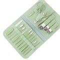 16 1 Beauty Cuticle 230g Nail Cutter Kit Stainless Steel Manicure Scissors with PU Leather Bag Pedicure and Grooming Set