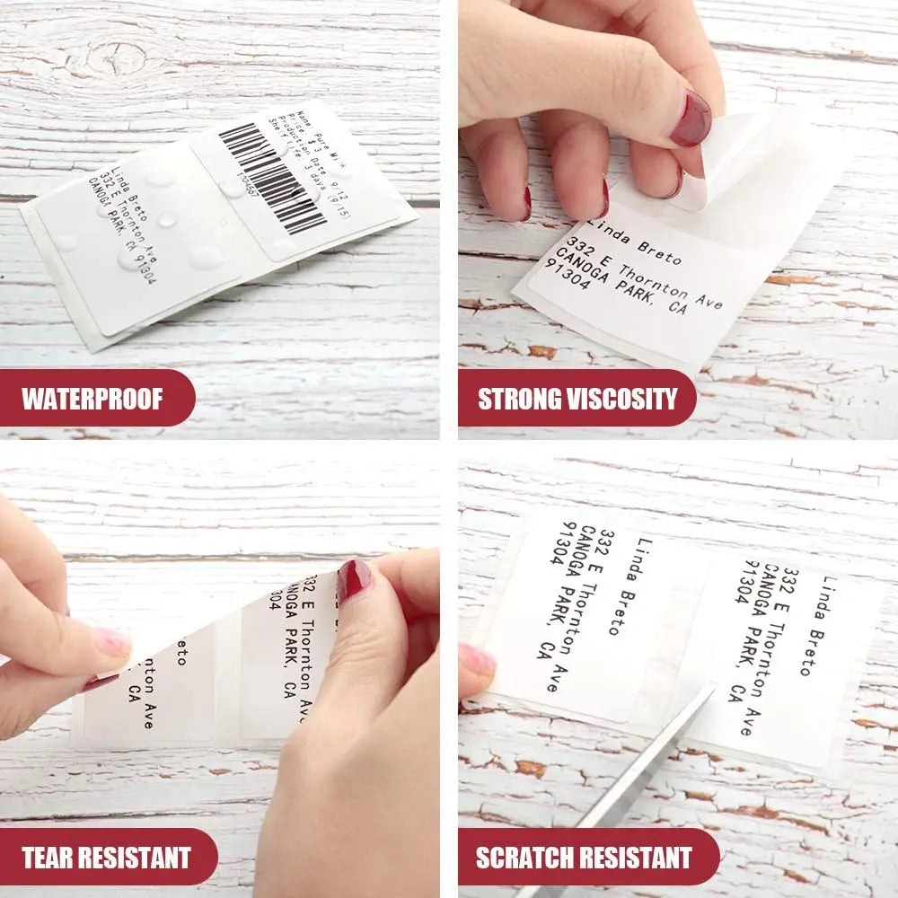 Synthetic Tear Resistant Thermal Sticker 20/30/40/50mm Blank Label Paper Compatible with HPRT Marklife Portable Label Maker