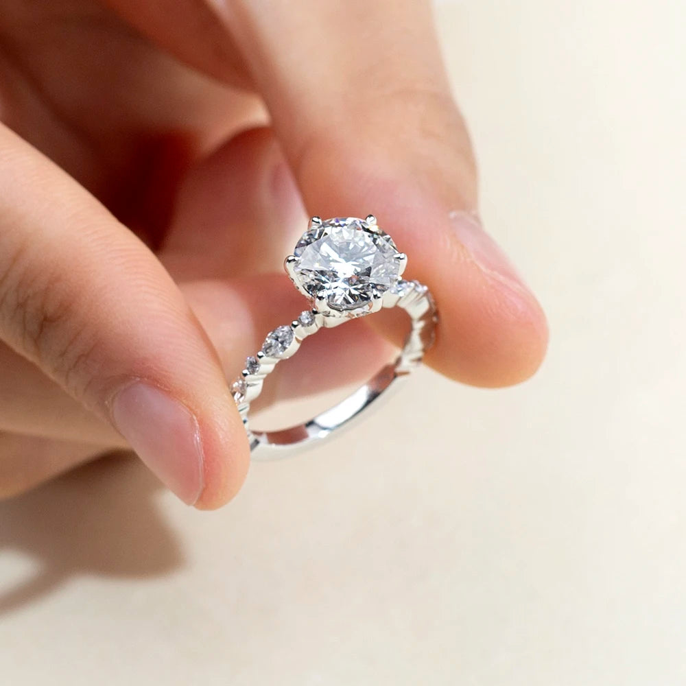 MSR-1662 18K Gold Wedding Engagement Ring 2.3ct F VVS2 Round Shape Lab Grown Diamond Ring