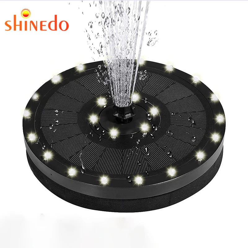 3.5W Solar Garden Fountains with High Battery Capacity and 24 Super Bright White Color LED Lights