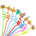 Plastic Colorful Straws for Carnivals Festivals Reusable Mexican Cinco De Mayo Fiesta Theme Party Drinking Straws
