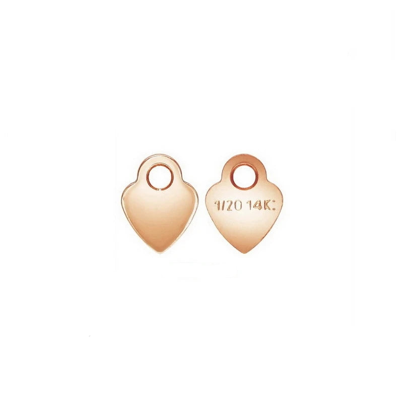 New 14K Rose Gold Filled Tiny Heart Charms Jewelry Making Permanent Pendant