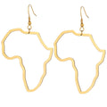 Women Dangle Pendent Stainless Steel Exaggerate Large Africa Map Earring