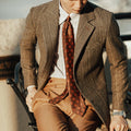 Retro Fishbone Herringbone Stripes Casual Plus Size Men's Cotton Suit Jacket Non-ironing Gentleman Slim Suit Jacket