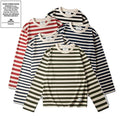 230g Heavy Jersey Long Sleeve Striped Casual Deck Sea Soul Design Round Neck 100% Cotton Yarn Dyed Men's Women's Casual T-shirt