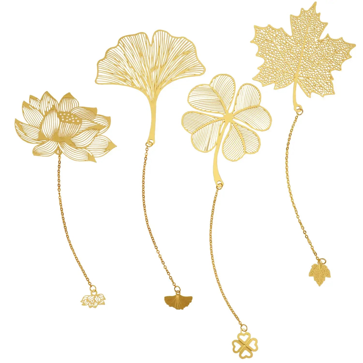 Metal Bookmark Chinese Apricot Leaf Bookmark Cultural Creativity Student Carving Leaf Vein Bookmark
