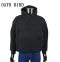 Custom Fabric Color Size Men's Hoodies Boxy Fit Cut Edge Pullover French Terry Fleece Cropped Foam Print Hoodie and Sweatshirts