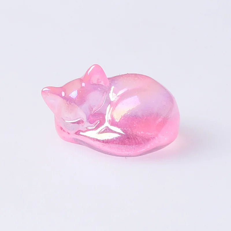 Diy DIY Hand Carved Crafts Natural Plating Pink Fox Crystal Statues for Souvenir
