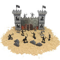 55pcs Plastic Assembly Castle Military Toy Roman Soldiers Play Set War Games for Kids