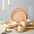 Nordic Minimalist pink Household Bowl and Plate Set Ins Ceramic Tableware Disc Rice Bowl