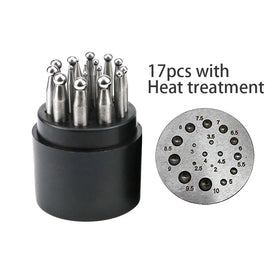17-Pc Jumbo Doming Dapping Punch Set Bezel Forming Swage Block Stainless Steel Material