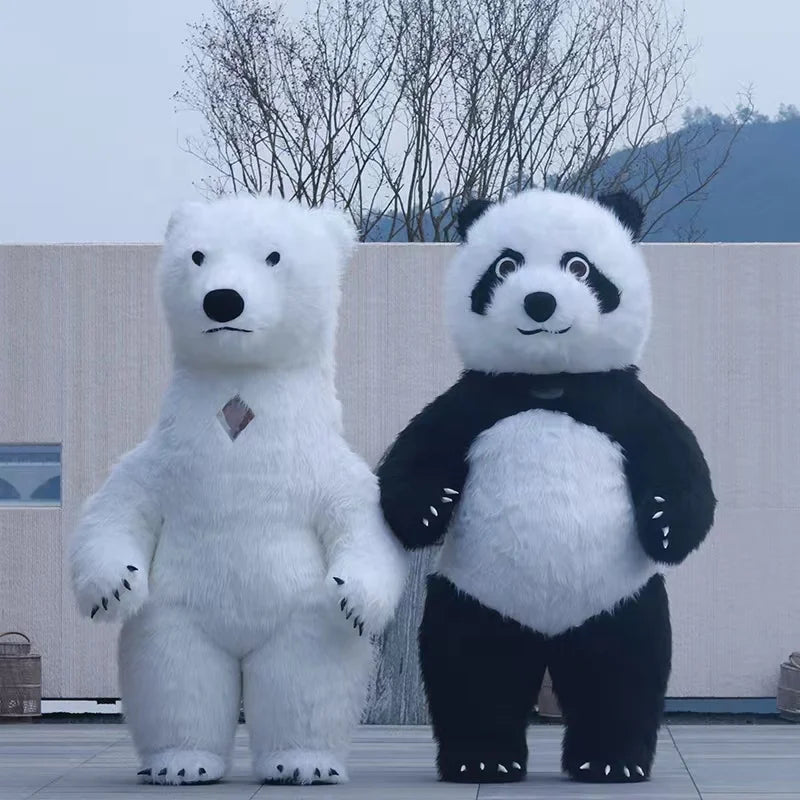 Funtoys Hot Sale Giant Inflatable Polar Bear Mascot Costume Advertising Cute Animal Panda Wearable Walking 2m/2.6m/3m for Adult