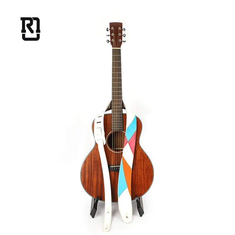 GS-22A 2-Inch Leather Guitar Strap Real Mission Classic Acoustic Bass Ukulele Musical Instrument Accessory