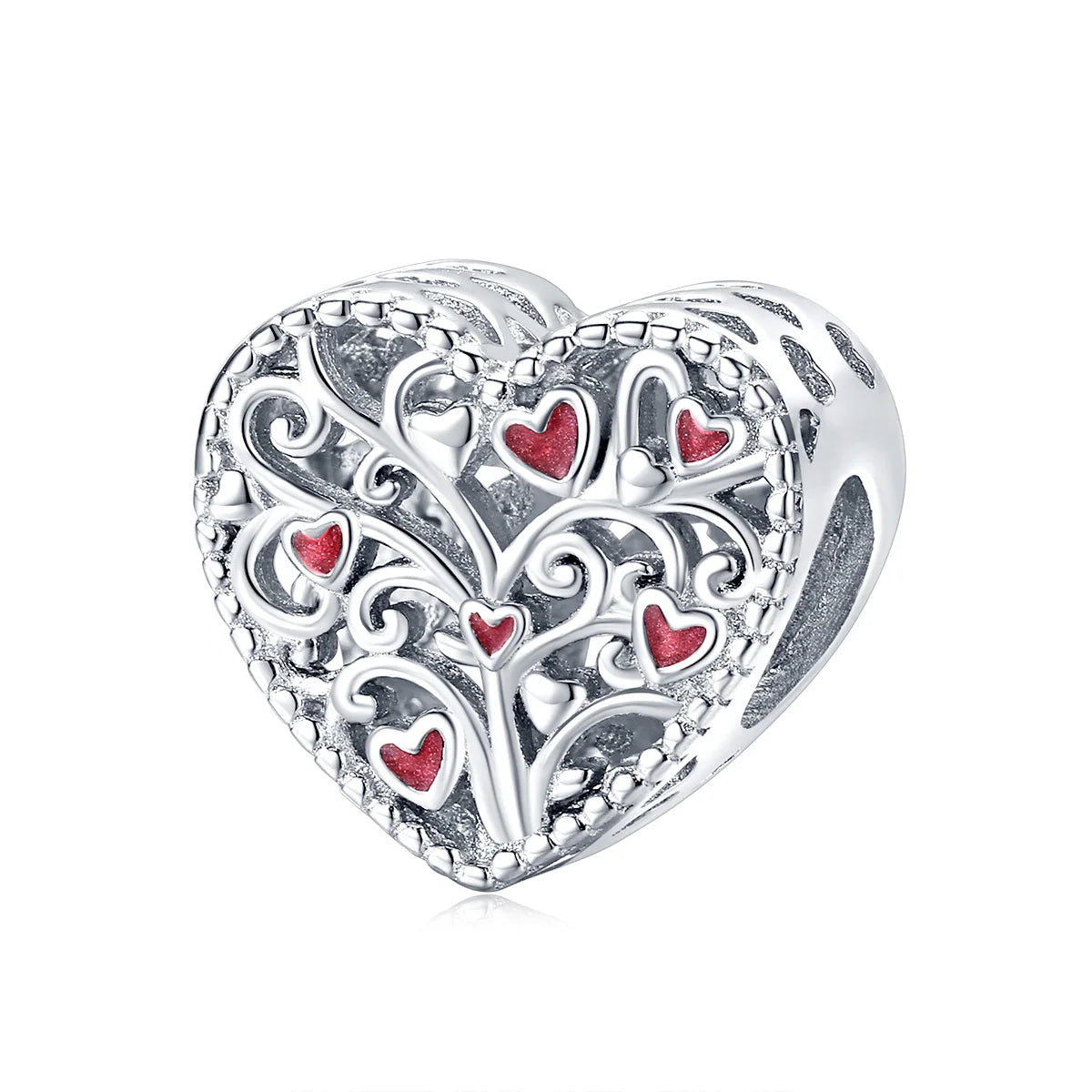 2025 Factory 925 Sterling Silver Tree of Life Charms Red Enamel Love Beads Fit Women Bracelets Silver 925 Jewelry BSC279