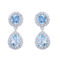 Hot Sale Jewellery Earrings for Woman Natural Sky Blue Topaz Solid 925 Silver Earrings Fashion Fine Earrings