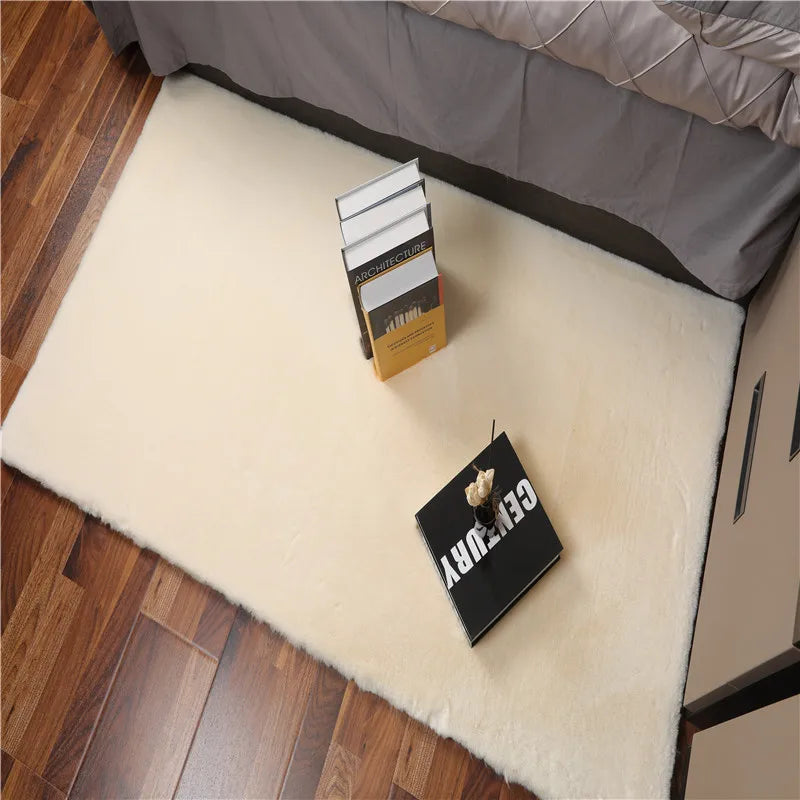 Such Soft Short Fur 2cm Pile Faux Rabbit Fur Rug and Carpet Rectangle Rug