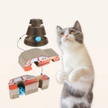 Wholesale Motion Activated Cardboard Car Accordion Fish Design Cat Scratch Board Pad with Toy