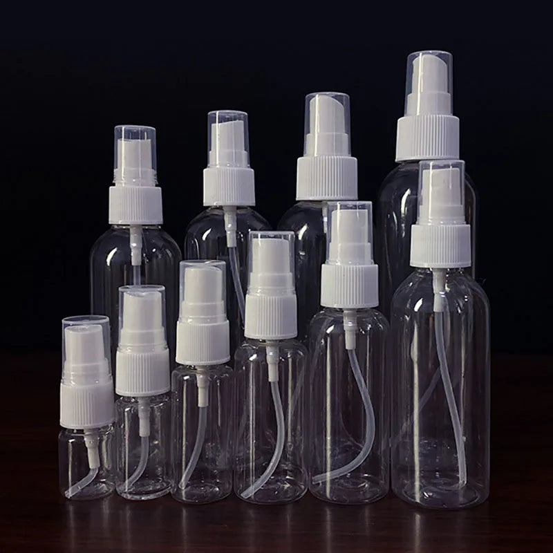 10-20-30-50-100ml Spray Bottle PET Plastic Bottle Clear Travel Perfume Fine Mist Body Mist Mini Dispenser Bottle