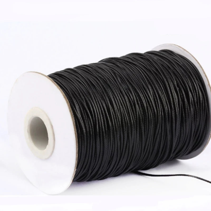 0.5mm 0.8mm 1mm 1.5mm 100% Polyester Waxed Rope Coated DIY Handmade Jewelry Necklace Cord for Bags and Garments