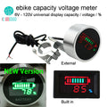12V 24V 36V 48V 60V 72V 84V 120V EBike Battery Capacity Indicator Voltage Meter Percentage Display Lifepo4 Li-ion Lead Acid