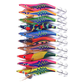 Hengjia 3.5# Hard Bait Fishing Lure Wobbler Jigging Lure for Squid Cuttlefish Shrimp Wood Bait 20g Metal for River Fishing