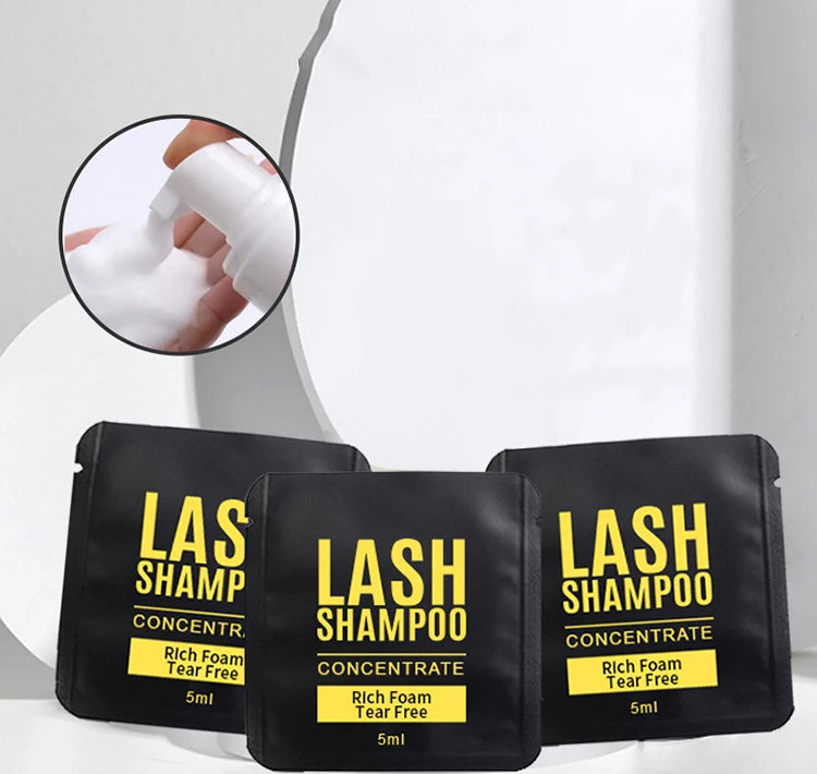Wholesale New Oil Free Eyelash Extension Foam 5ml Sachet Concentrate Lash Shampoo
