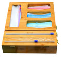 Openable Removable Top Lids Storage Bag Holders Dispenser Bamboo Bag Storage Organizer for Kitchen Drawer