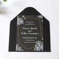 Fancy Floral Transparent Acrylic Invitation Cards Greeting Cards With Black Envelopes