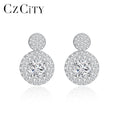 CZCITY Fine Jewelry Moissanite Earing Stud Woman Silver 925 Designer Sterling Latest Fashion Earrings