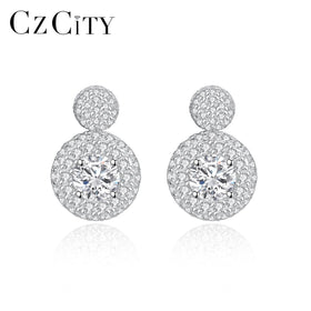 CZCITY Fine Jewelry Moissanite Earing Stud Woman Silver 925 Designer Sterling Latest Fashion Earrings