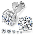 Women Men 0.6ct-2ct D Color Moissanite Stone 14K White Gold Plated 925 Sterling Silver Moissanite Stud Earrings