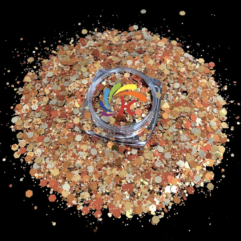 Autumn Glitter Sequins Wholesale Polyester Bulk Glitter Chunky Mix Glitter for Resin Arts Christmas Decorations
