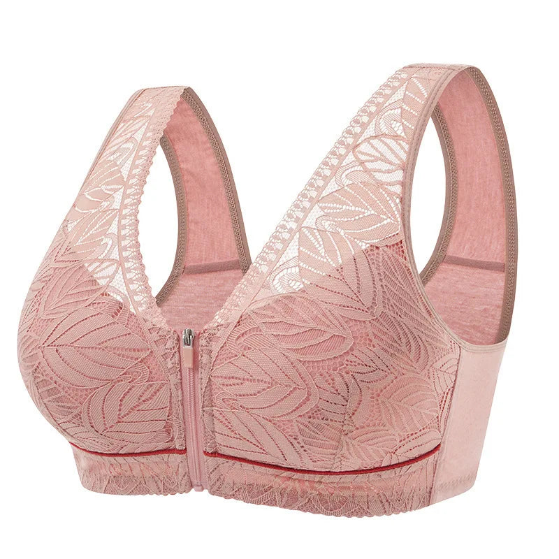 Zip Front Closure Bra Lace Plus Size Women'S Underwear Women Comfortable Wireless Bras Sexy Lingeries