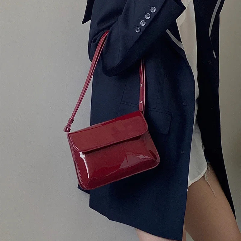 Retro Pu Leather Women's Underarm Bag Fashion Ladies Small Square Shoulder Messenger Bags Casual Female Purse Handbags