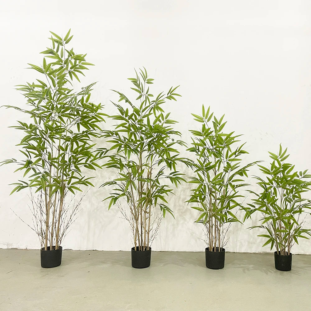90cm 120cm 150cm Artificial Bamboo Tree Nearly Natural Plant Plastic and Silk Potted Artificial Plant for Home