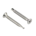 #10 X 1-1/4" Flat Head Phillips Self Drilling Screw Sheet Metal Tek Screws 410 Stainless Steel