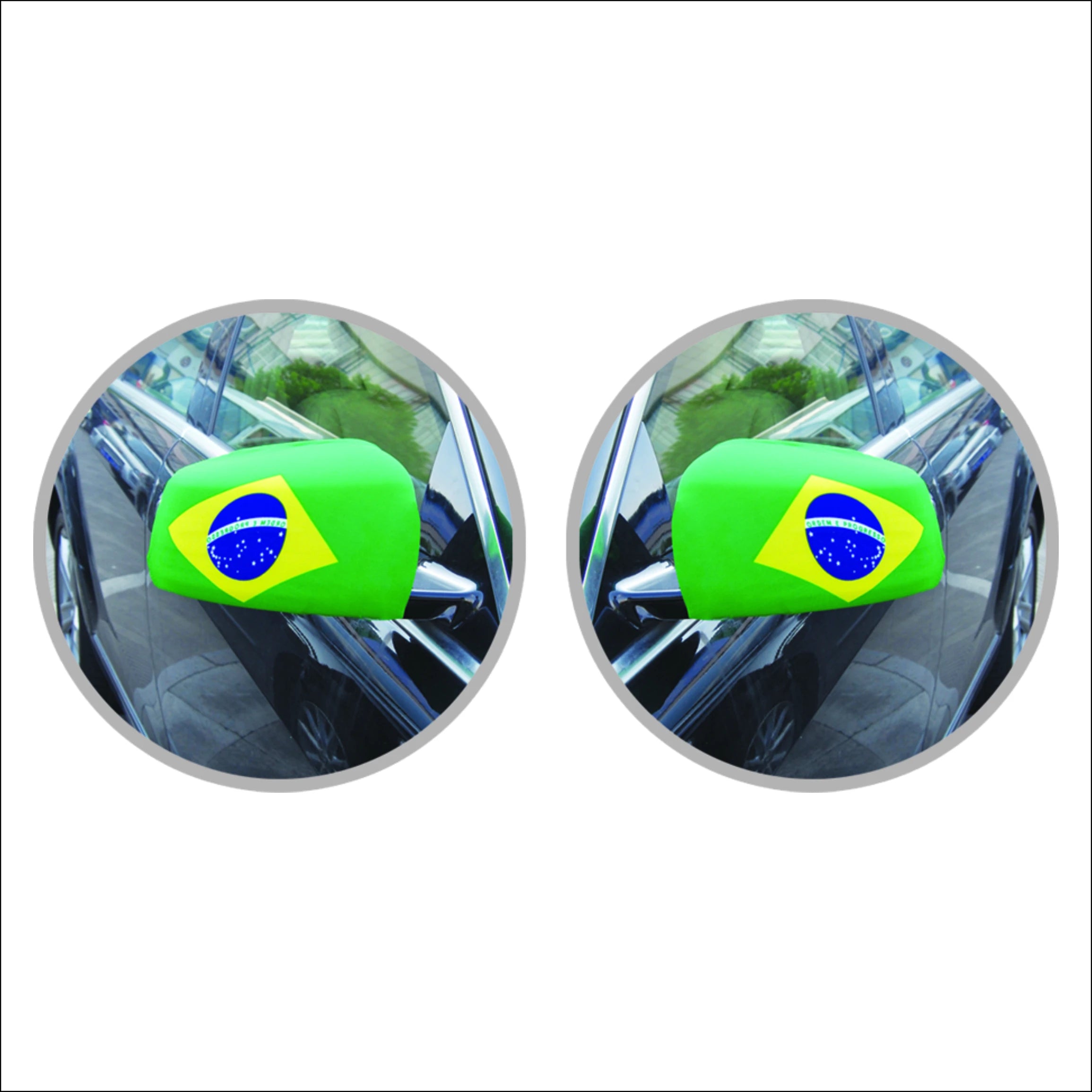 Customized Football Fans Flag Brazil Flag Car Side National Flag Mirror Cover for Soccer Fans Car Decoration