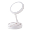 Foldable USB Charging Battery Led Mirror Makeup White Vanity Cosmetic Mirror with Light 10X Magnifying Table Mirrors